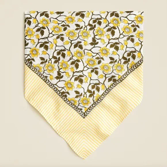 J. Crew Cotton voile bandana top in daffodil daze block print Size L - Picture 1 of 7